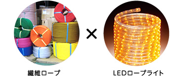 繊維ロープ×LEDロープライト